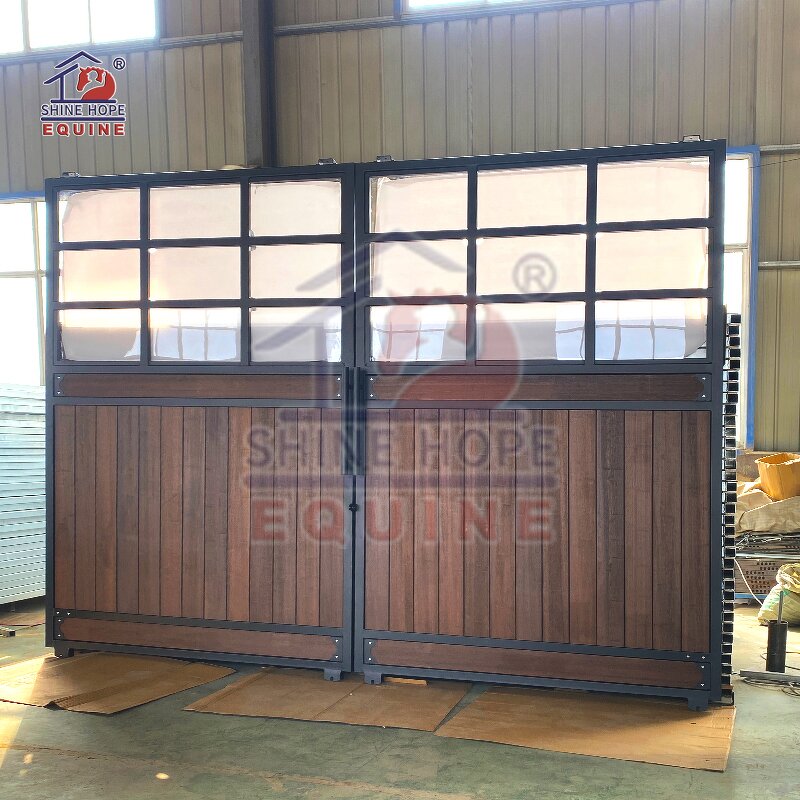 European Horse Stall Guard Factory - OEM Power Equestrian Bamboo Barn Door System