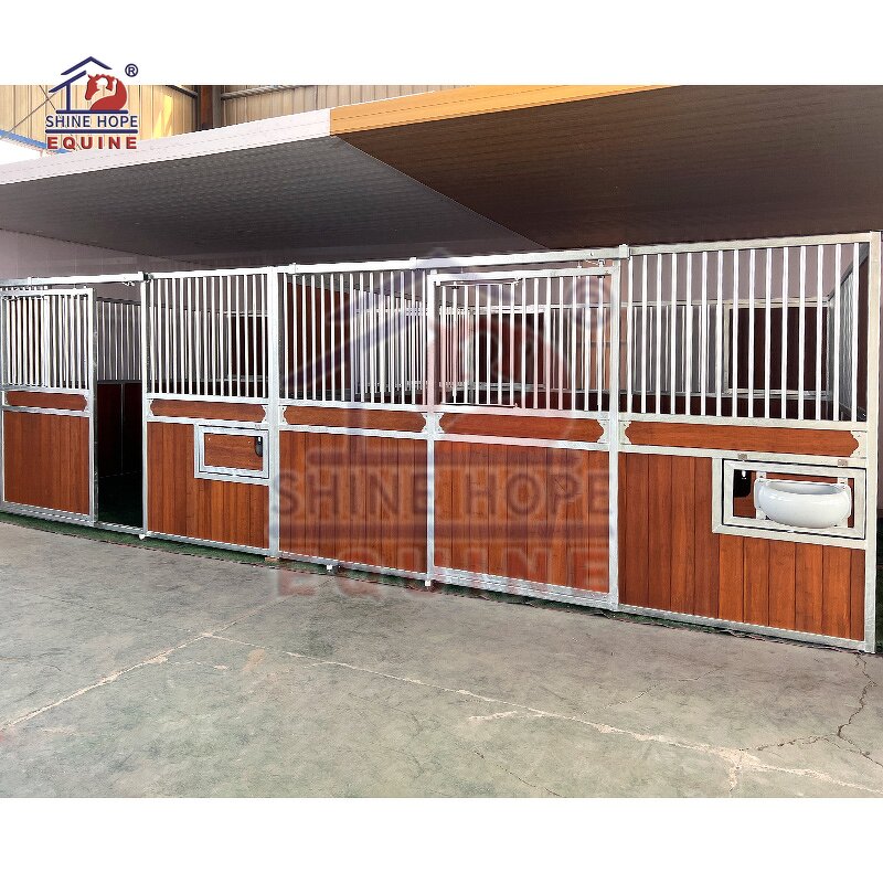 Horse Stalls System Factory - OEM USA Freedom Black Coating Bamboo Wood Stall