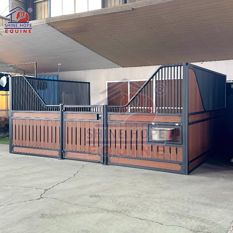 Steel Horse Stall Boxes Factory - OEM American Barn Builders Bamboo Wood with Hinged Doors
