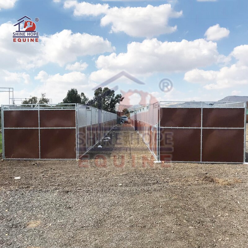 Portable Run-in Shed Factory - OEM HDG Horse Stall Fronts with HDPE Panel