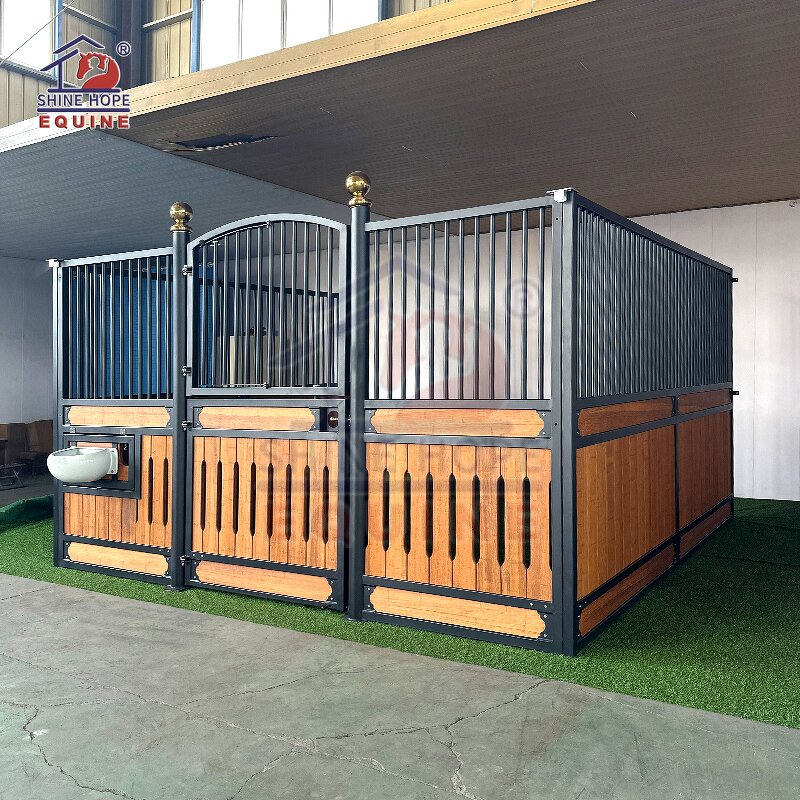 Horse Stable Stall Factory - OEM Barn Style Doors Wood Panel with Steel Frame