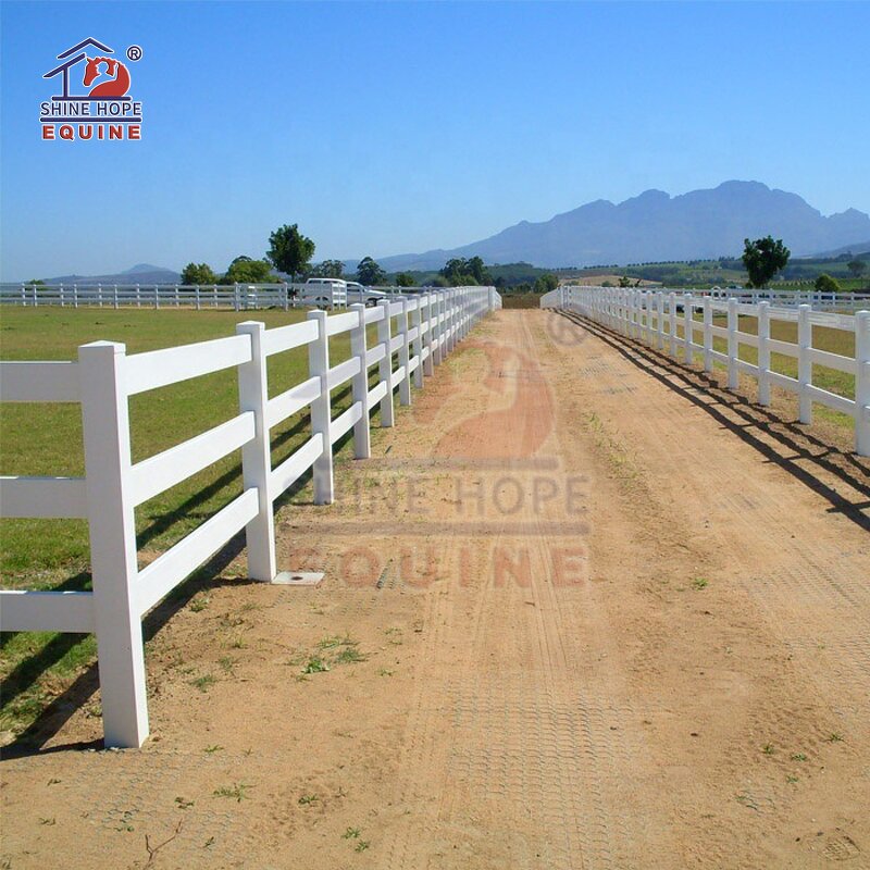 White PVC Farm Fence Factory - OEM Post and Rail 2-4 Rails Horse Paddock Durable