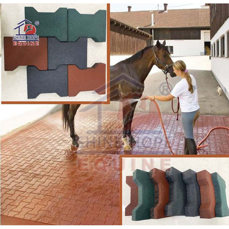 Slip Resistant Rubber Flooring Factory - OEM 23-45mm Thickness Dog-Bone Rubber Pavers