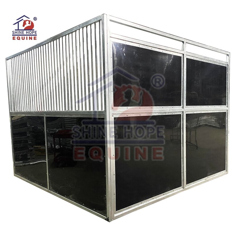 Portable Run-in Shed Factory - OEM HDG Horse Stall Fronts with HDPE Panel