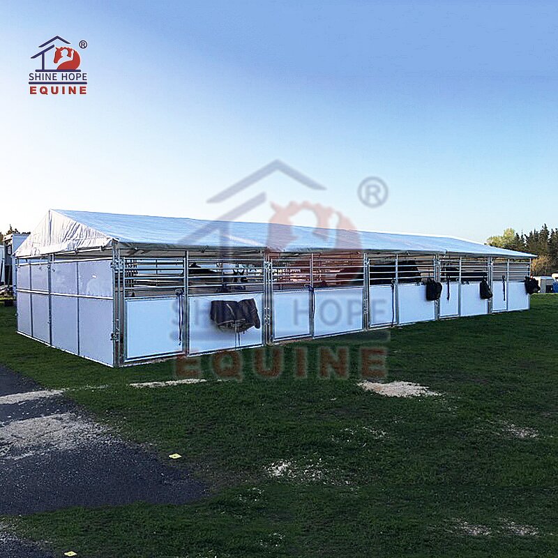 Portable Horse Stable Manufacturer - OEM Prefab Cheap Temporary Stalls with HDPE Panel