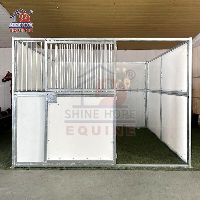 Portable Run-in Shed Factory - OEM HDG Horse Stall Fronts with HDPE Panel