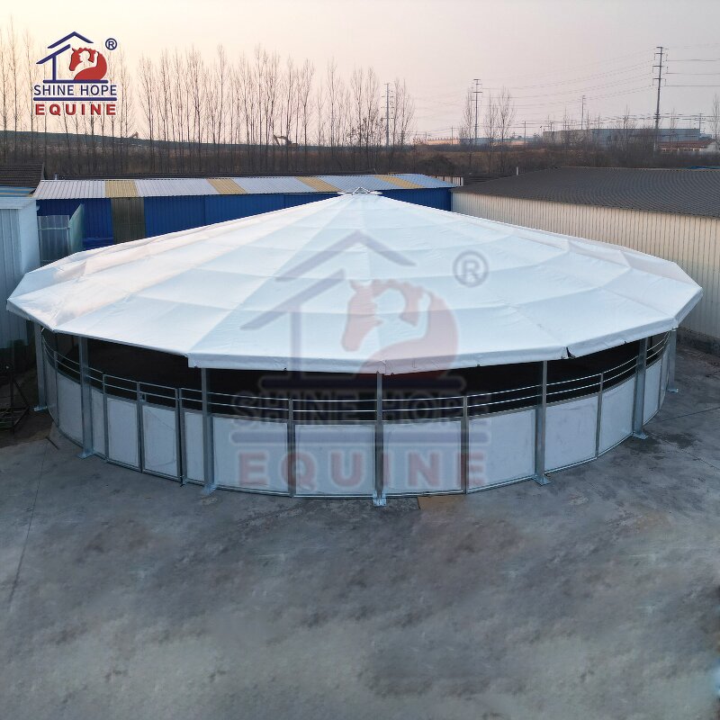Lunging Arena Manufacturer - OEM Metal Steel Tube Support with Vinyl Roof