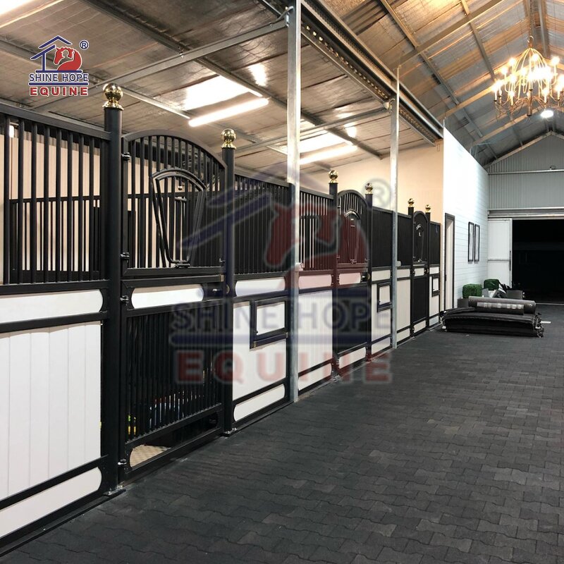 Horse Stable Stall Factory - OEM Barn Style Doors Wood Panel with Steel Frame
