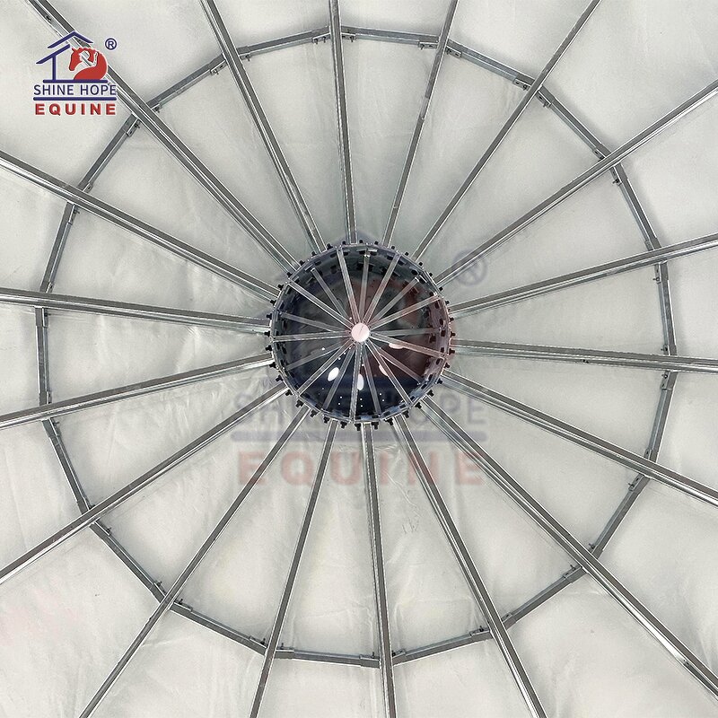 Lunging Arena Manufacturer - OEM Metal Steel Tube Support with Vinyl Roof