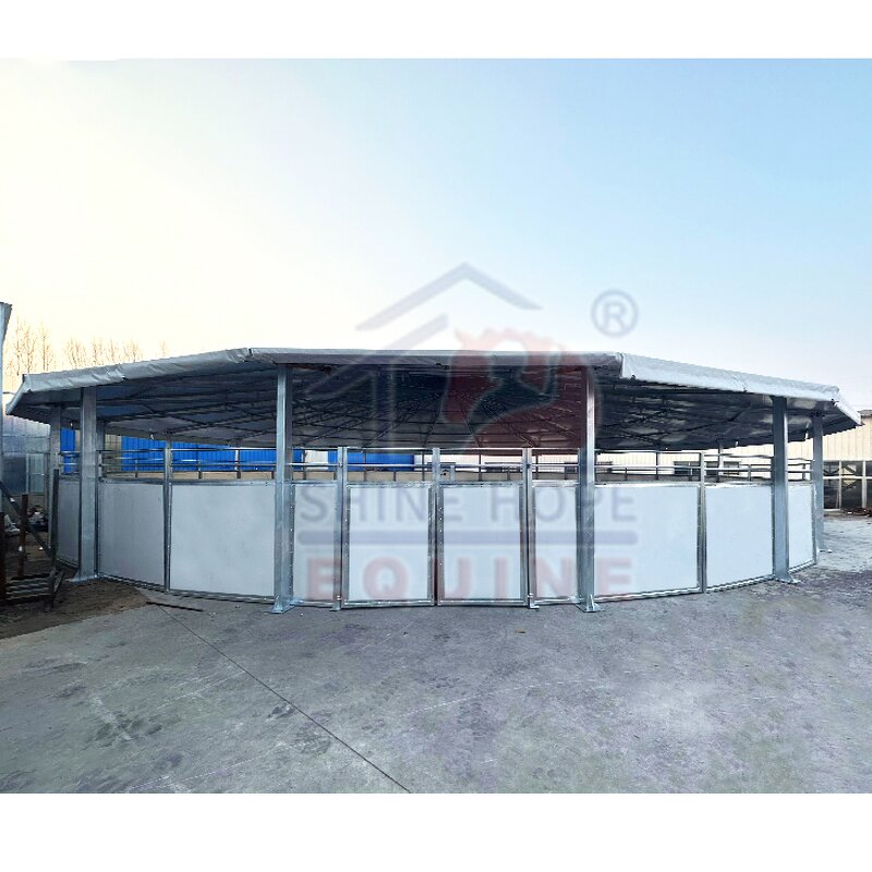 Covered Lunging Ring Manufacturer - OEM Metal Steel Tube Support with Vinyl Roof