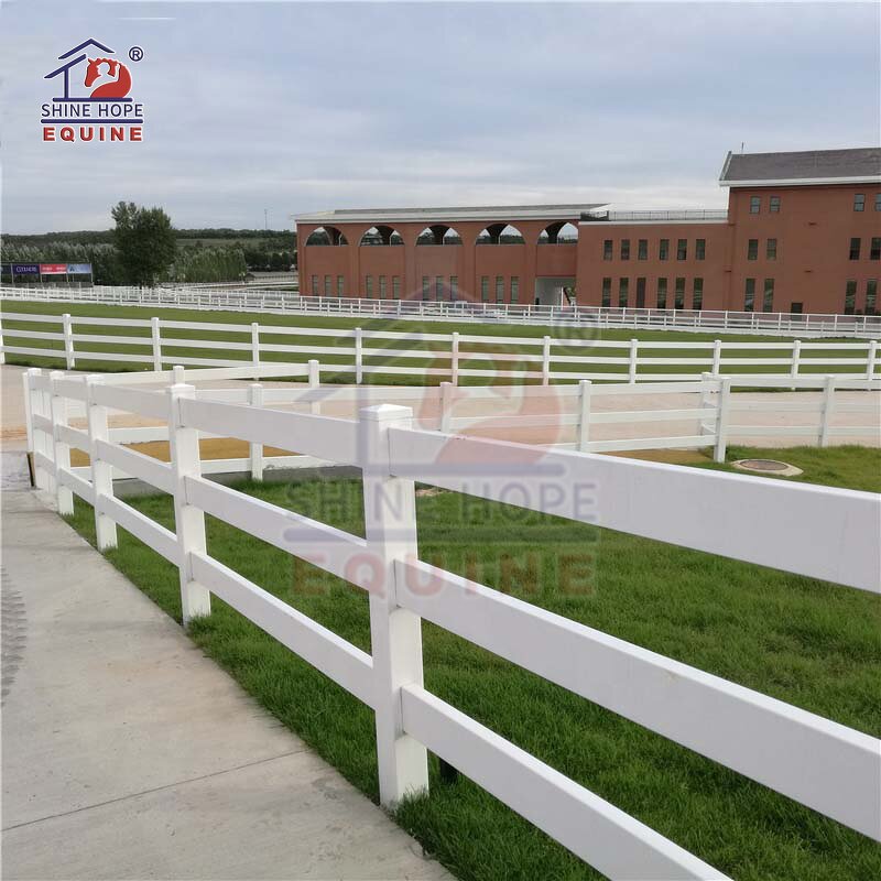 White PVC Farm Fence Factory - OEM Post and Rail 2-4 Rails Horse Paddock Durable