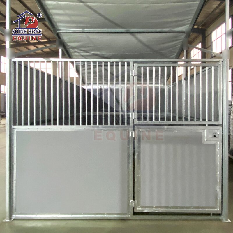 Portable Run-in Shed Factory - OEM HDG Horse Stall Fronts with HDPE Panel