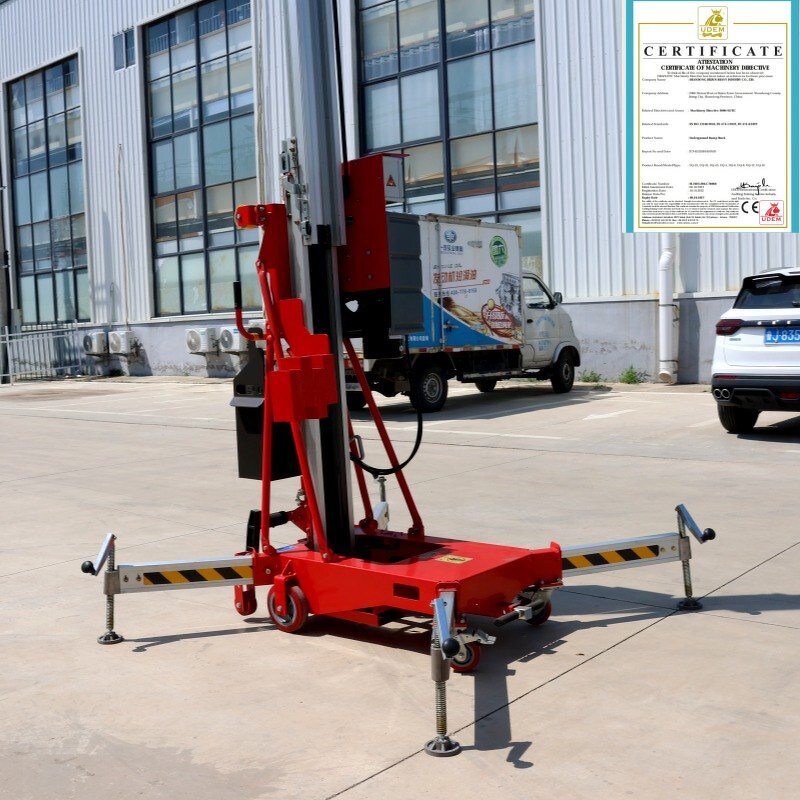 Single Mast Lift Factory - OEM Electric One-Man Portable Aluminum 4-10m Chain Sling