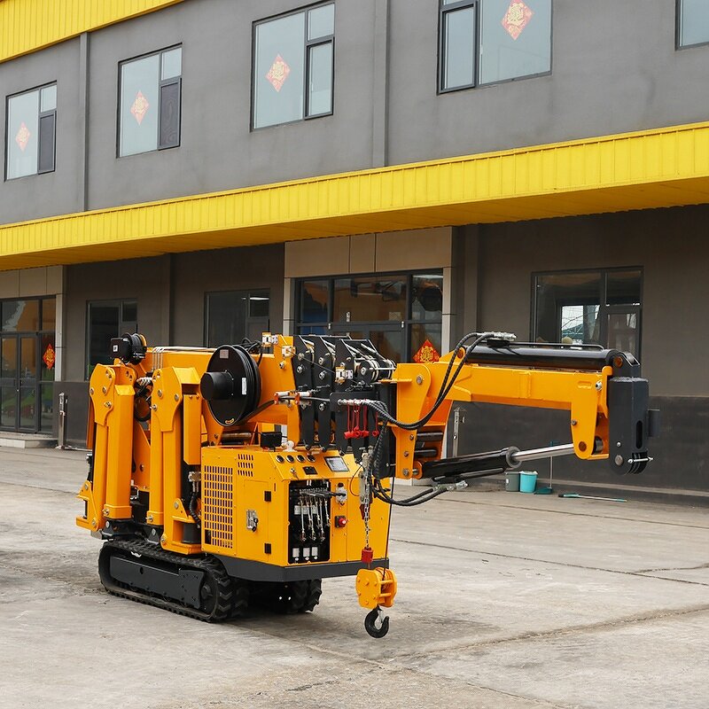 Spider Crawler Crane Factory - OEM 1-8 Ton Fly Jib Electric Knuckle Boom with Basket