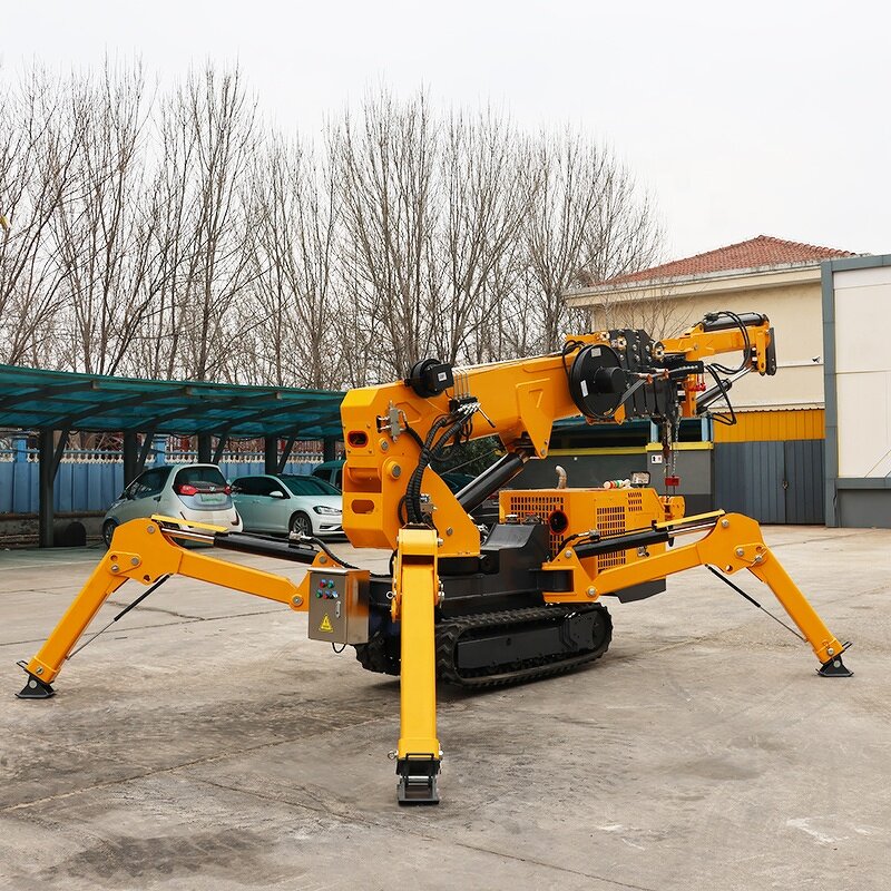 Spider Crawler Crane Factory - OEM 1-8 Ton Fly Jib Electric Knuckle Boom with Basket