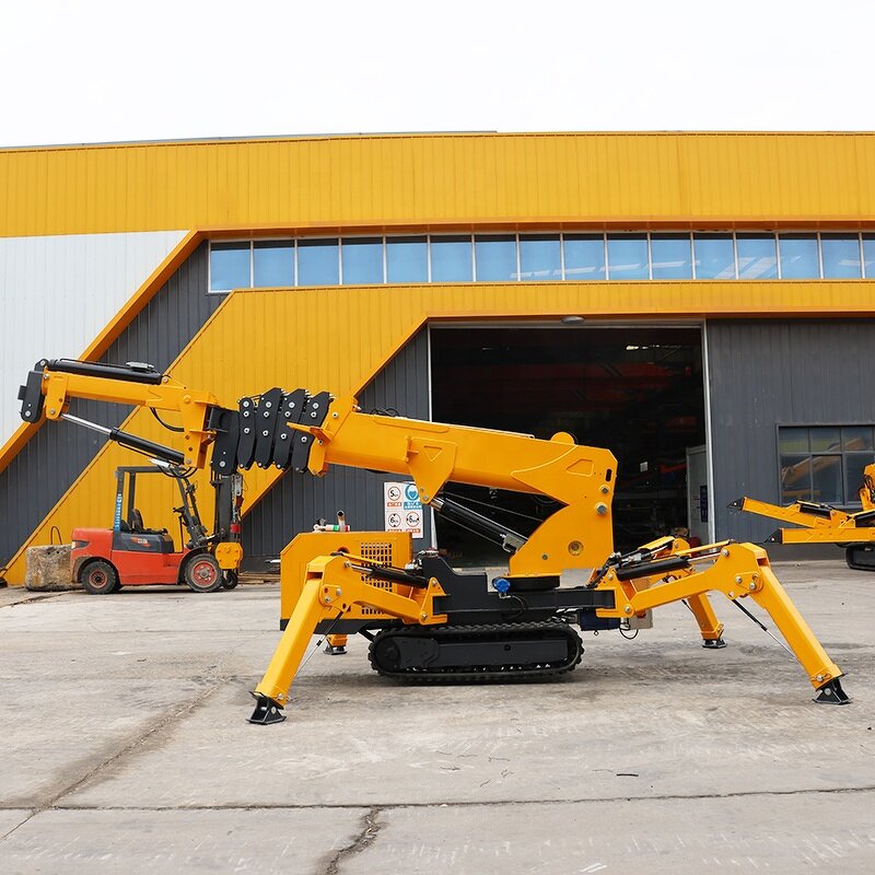 Spider Crawler Crane Factory - OEM 1-8 Ton Fly Jib Electric Knuckle Boom with Basket