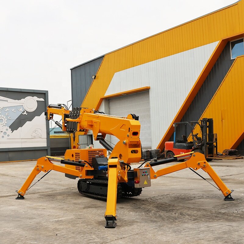 Spider Crawler Crane Factory - OEM 1-8 Ton Fly Jib Electric Knuckle Boom with Basket