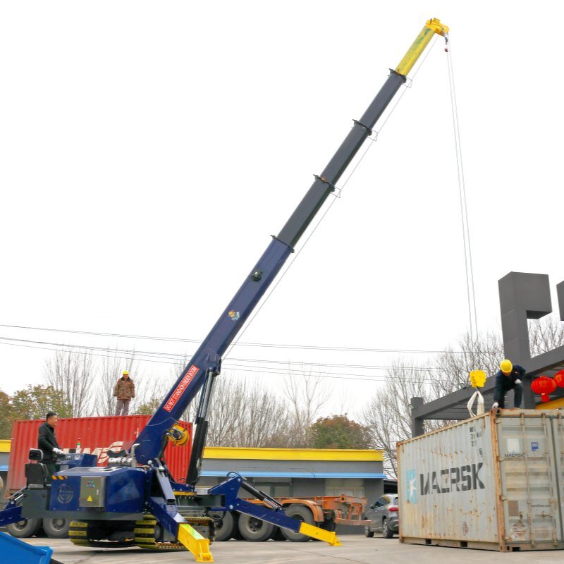 Knuckle Boom Crawler Crane Factory - OEM Mini Unic Telescopic 8 T Spider Crane 17M