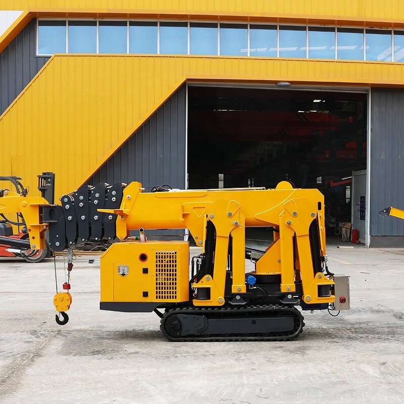 Spider Crawler Crane Factory - OEM 1-8 Ton Fly Jib Electric Knuckle Boom with Basket