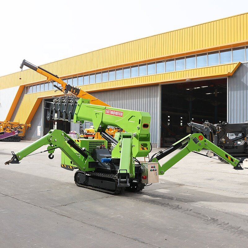 Compact Spider Crane Factory - OEM with Fly Jib 1T-8T Capacity Man Basket Indoor