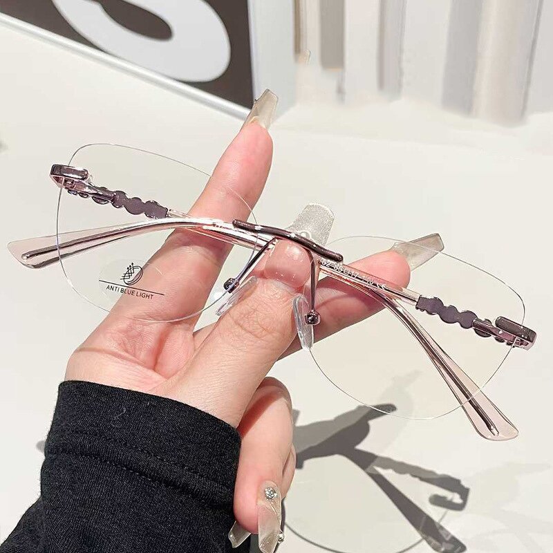 Eyeglasses Manufacturer - OEM Custom Spring Hinge Transparent Rimless