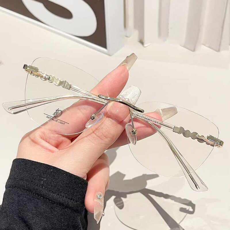 Eyeglasses Manufacturer - OEM Custom Spring Hinge Transparent Rimless