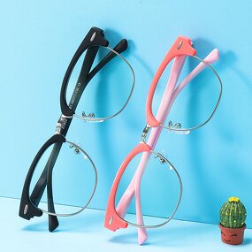 Kids Eyeglasses Manufacturer - OEM Custom Retro Half Frame Metal Optic
