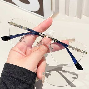 Eyeglasses Manufacturer - OEM Custom Spring Hinge Transparent Rimless