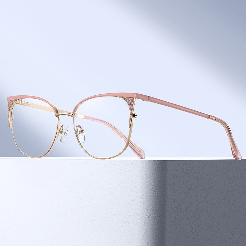 Anti Blue Light Glasses Manufacturer - OEM Custom Simple Metal Vintage Cat Eye