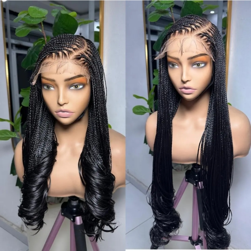 bob Hair Wholesale goal and Green Check Over Deep Water Wave Wig Braid