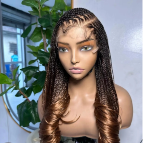 bob Hair Wholesale goal and Green Check Over Deep Water Wave Wig Braid