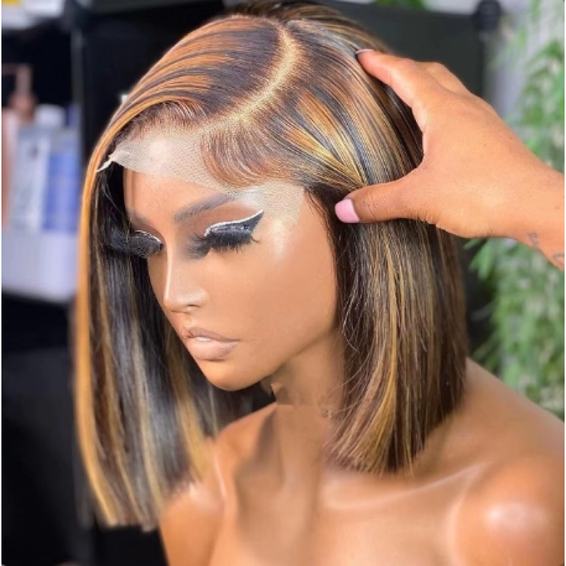 Best-Selling 10 Inch Short Straight Bob Wigs Fashion Lace Front Wigs 4x4 Closure Transparent HD Brazilians Vietnamese Option