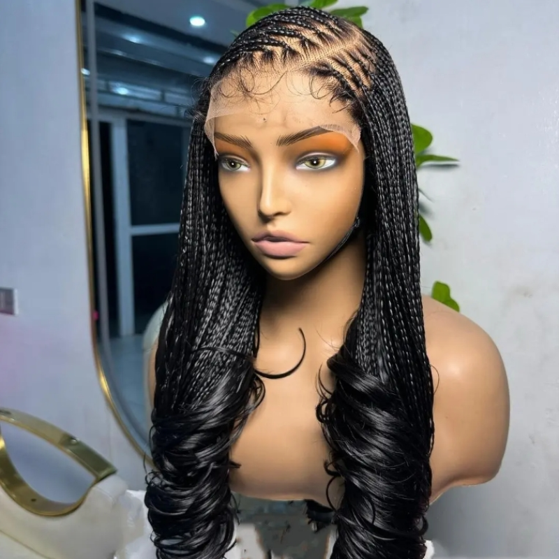 bob Hair Wholesale goal and Green Check Over Deep Water Wave Wig Braid