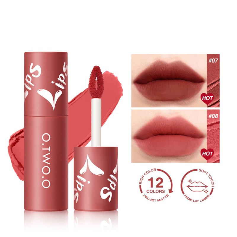 Lip Mud Matte Face Lip and Cheek Dual-use Foundation Make-up Powder Blusher Lipstick air Lip Color Non Stick Cup