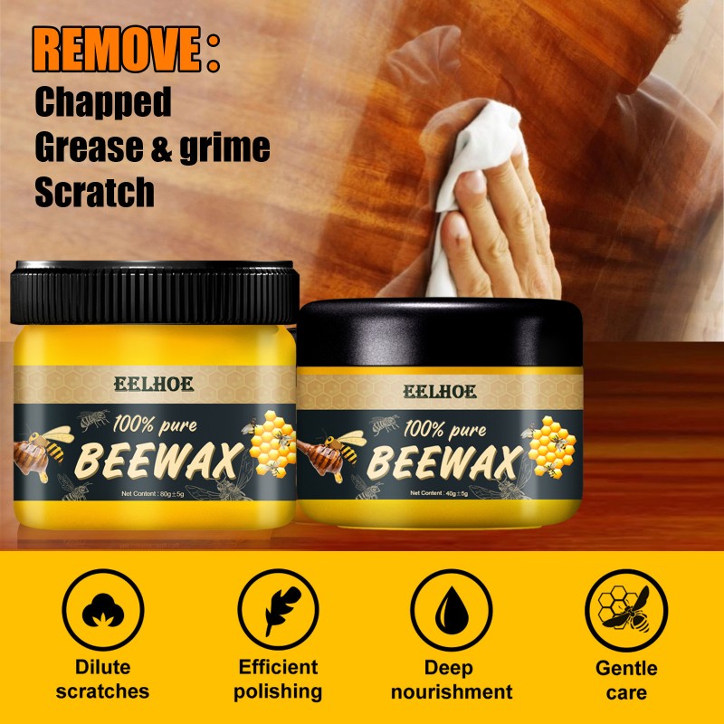Natural Beeswax Furniture Care Polishing Waterproof Anti-cracking Brightening Wood Floor Maintenance Beeswax