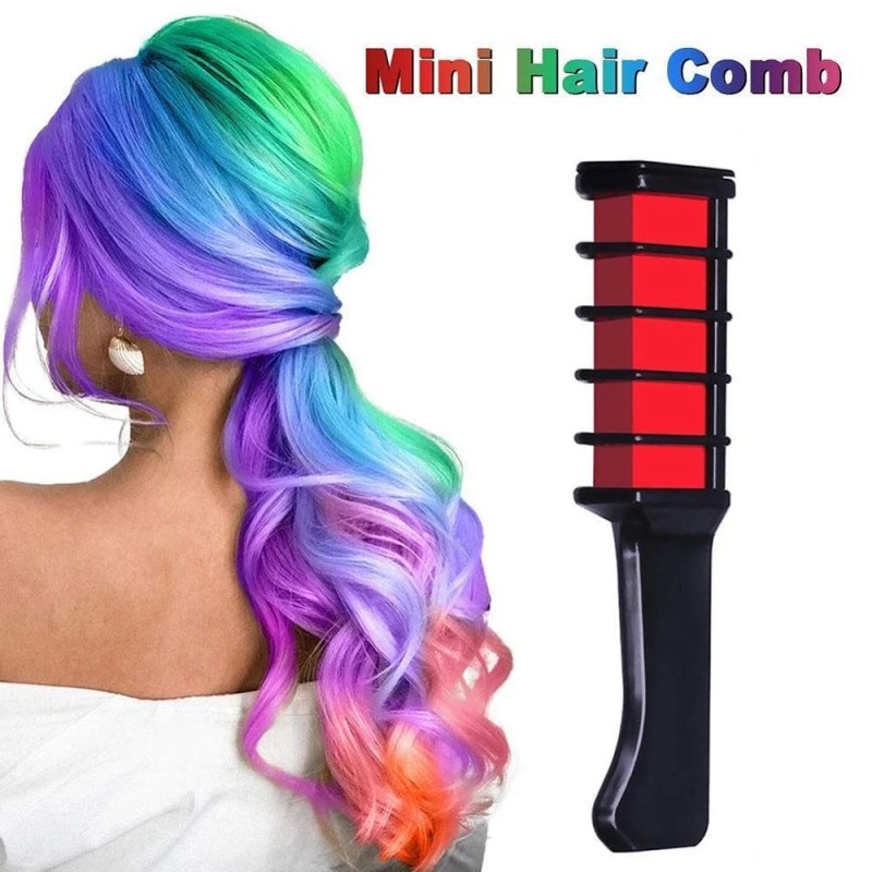 10 Color Disposable Temporary Hair Dyeing Comb Semi-Permanent Cream Form Hair Chalk