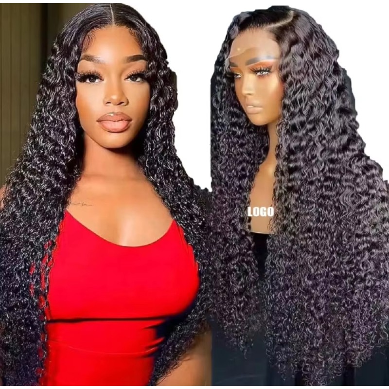 Portable African Front Lace Wig Long Curly Hair Fluffy Big Wave Curly  Female Wig Half Head for Black Women in Stock