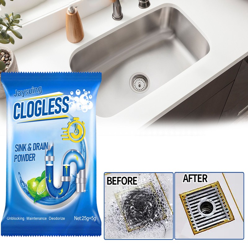 Drain Blockage Cleaning Powder Kitchen Bathroom Sewer Toilet Kitchen Blockage Cleaning Powder 30g