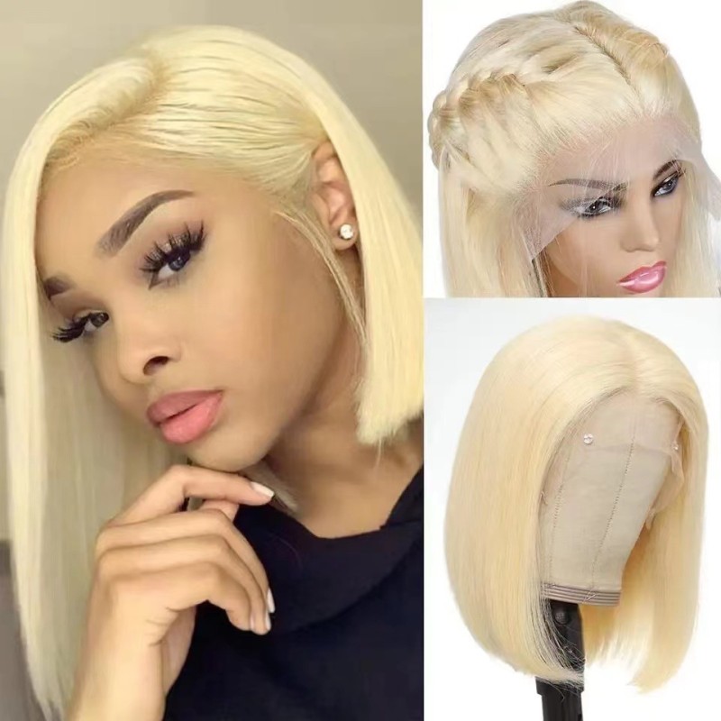 Cheap African Wig bob Female Black Multi-style Short Straight Middle Part Chemical Fiber Top Short Hair