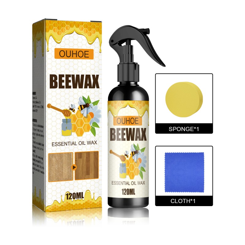 120ml Furniture Care Wax Beeswax Spray for Floor Polishing & Waterproofing Anti-Dry Crack & Scratches Refurbished Wax & Polishes