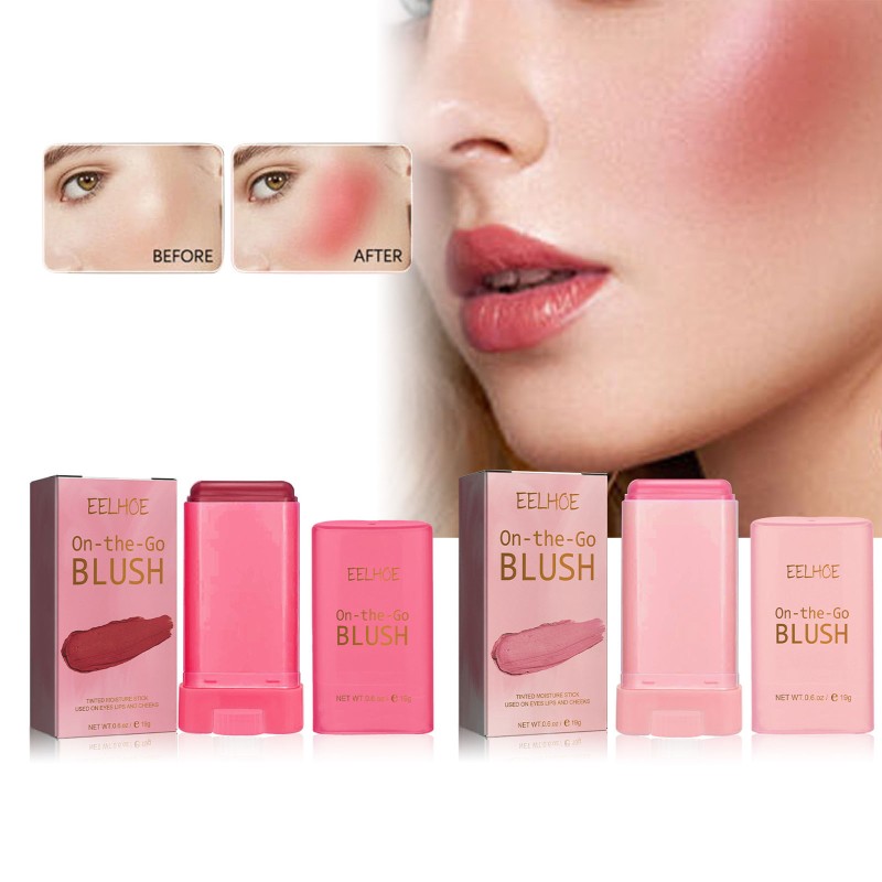 Powder Blusher Stick Brightens and Bottoms, Three-dimensional, Natural, Nude, Waterproof, Light and Multi-functional