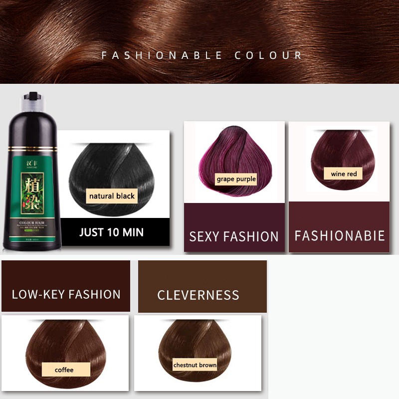 Black Hair Dye Permanent Lasting Wholesale Chinese Organic   Herbal Hair Color Shampoo