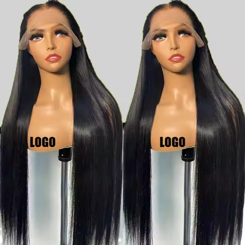 Wholesale 13*4 100% Human Hair Straight Hair  Wig Female Full Head Shape   Long Straight Hair with Bangs