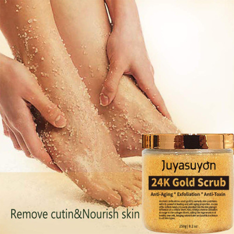 24K Gold Scrub Exfoliating Dead Skin Cleansing Moisturizing Facial Body Scrub