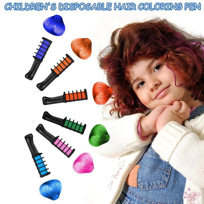 10 Color Disposable Temporary Hair Dyeing Comb Semi-Permanent Cream Form Hair Chalk