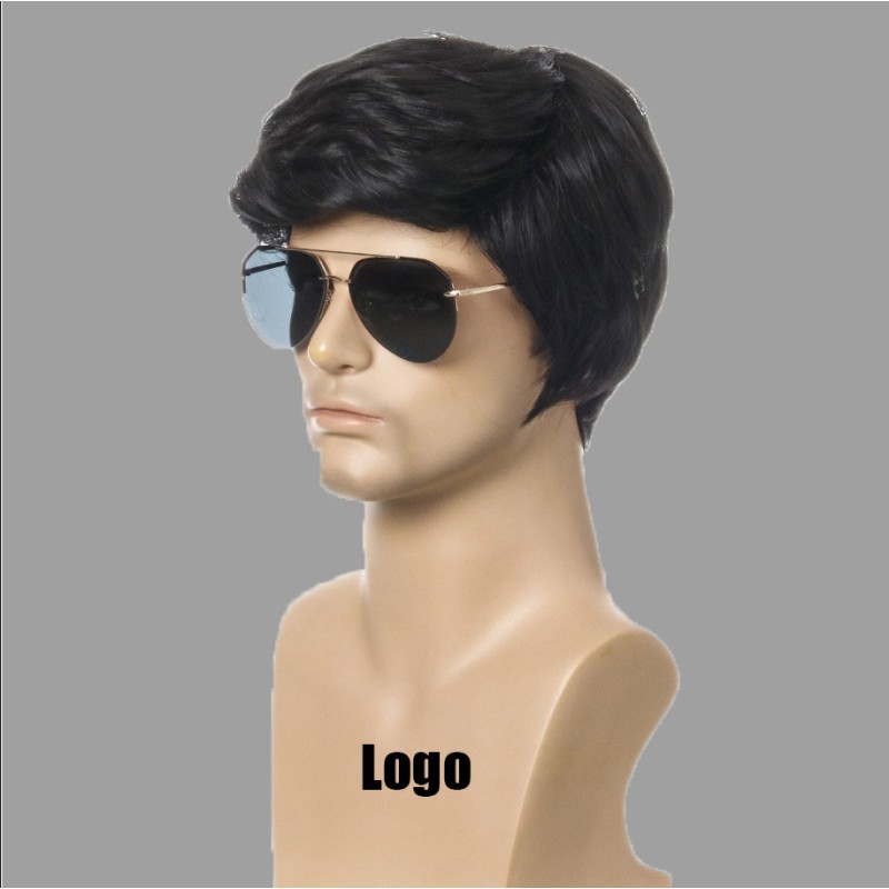 Wholesale Cheap New Partial Male Hair Short Black Hair Wig for Men Natural comfort
