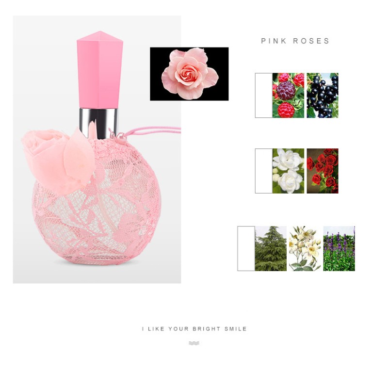 Midnight Rose Lace Lasting Perfume, Charm Flower and Fruit Fragrance 100ml Large Capacity