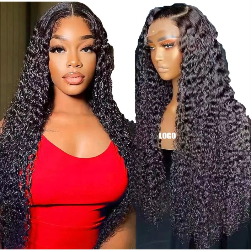 Portable African Front Lace Wig Long Curly Hair Fluffy Big Wave Curly  Female Wig Half Head for Black Women in Stock