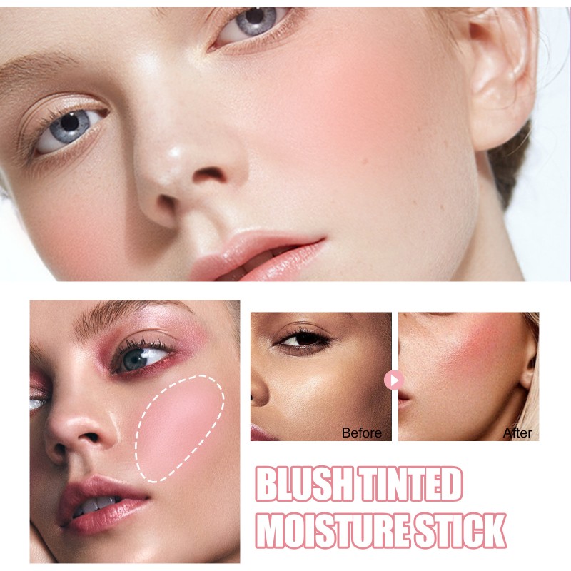 Powder Blusher Stick Brightens and Bottoms, Three-dimensional, Natural, Nude, Waterproof, Light and Multi-functional