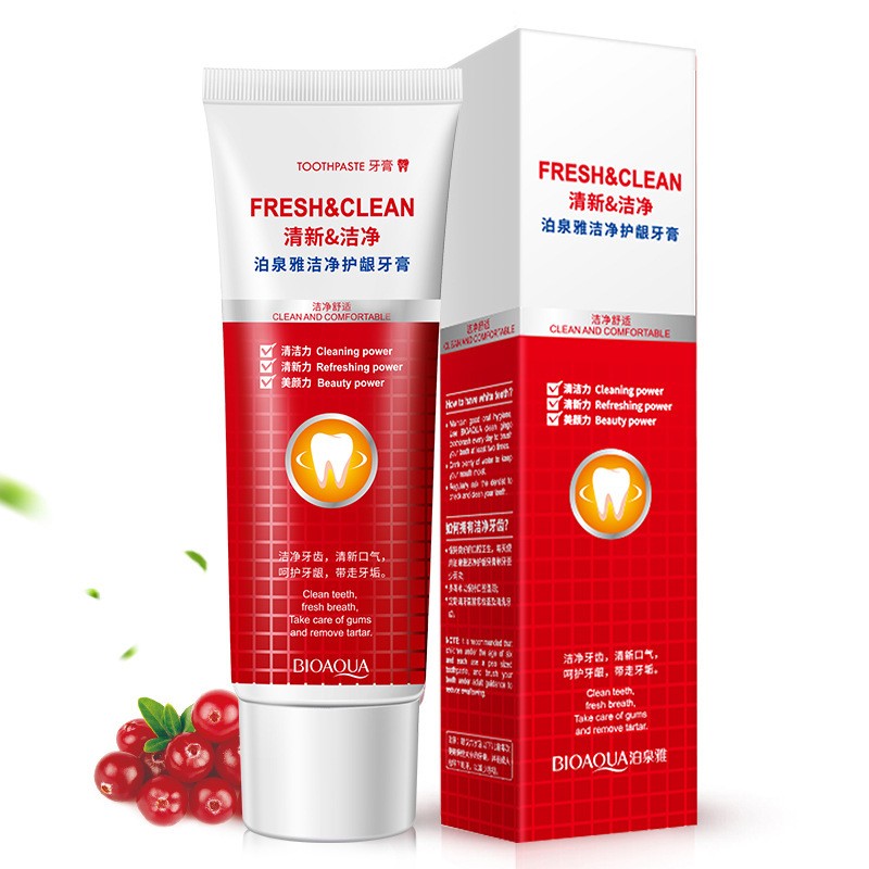 Cranberry Mint Herbal Toothpaste for Oral Care Whitening and Healthy Teeth Removes Stains and Cleans